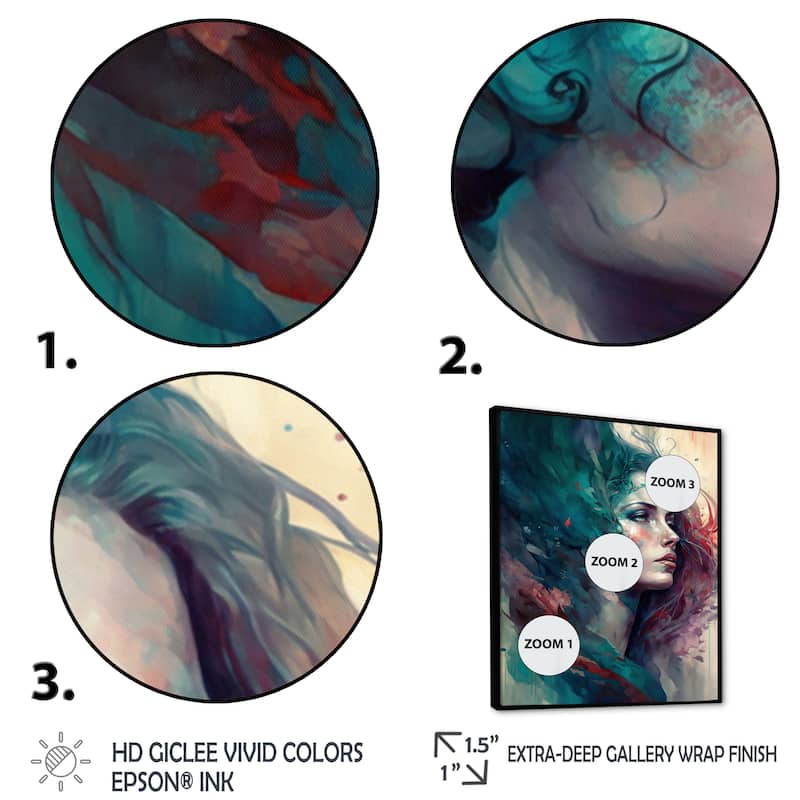 Designart "Sensuous Young Woman In Tones Of Blue IV" Woman Sensual